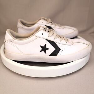 CONVERSE All Star Player Ox Youth Size 3 Shoes White Black Leather Sneakers